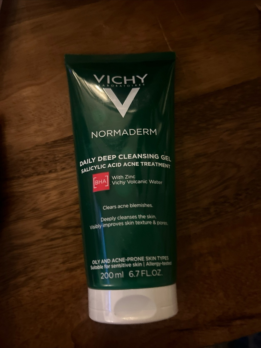 VICHY Normaderm Daily Acne Face Wash, Salicylic Acid Face Cleanser for Oily 6.76